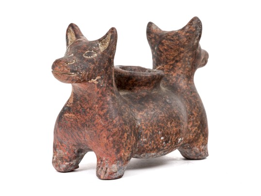 Pre Columbian Style Pottery Double Form Vase