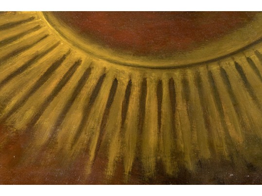 Edward Castiglione (Am., CT, 1948-2010 Modernist Oil On Canvas, Concoidal Abstract