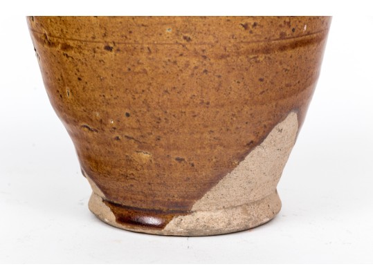 Antique Chinese Straw Glazed Pottery Vase, Tang Dynasty Or Later