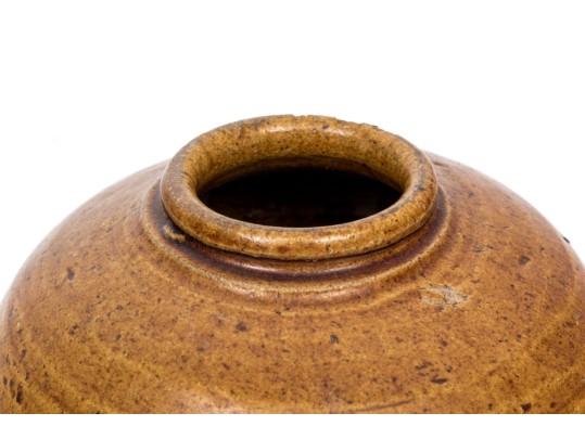 Antique Chinese Straw Glazed Pottery Vase, Tang Dynasty Or Later