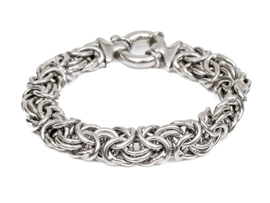 Sterling Silver Handsome Chunky Byzantine Style Bracelet