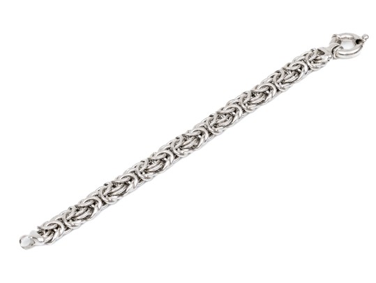 Sterling Silver Handsome Chunky Byzantine Style Bracelet