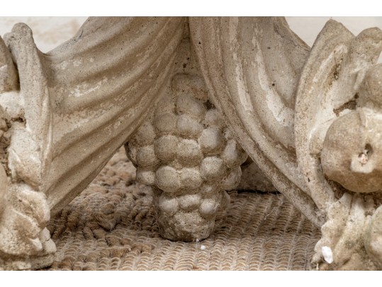 Elegant Vintage Cornucopia Form Cast Concrete Side Table