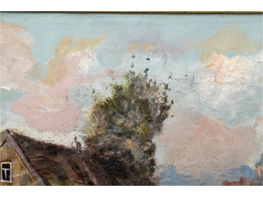 Signed Painting Of A Farmhouse