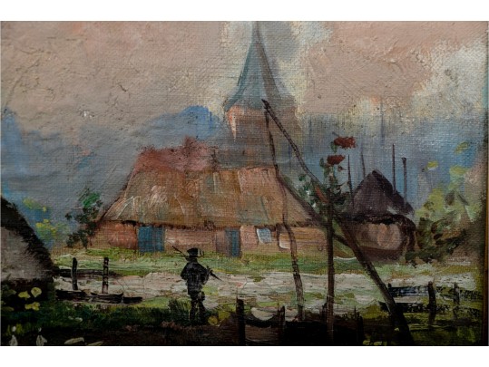 Signed Painting Of A Farmhouse