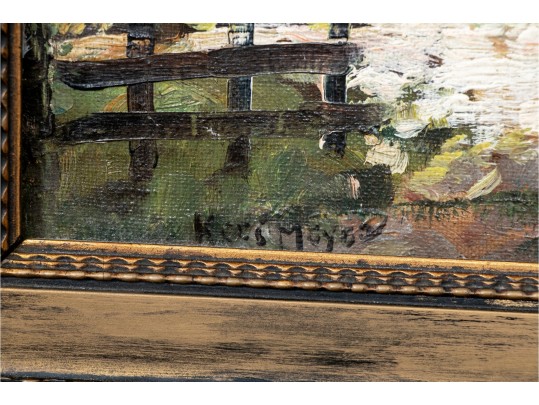 Signed Painting Of A Farmhouse