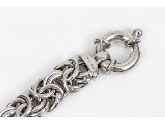 Sterling Silver Handsome Chunky Byzantine Style Bracelet