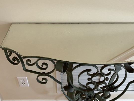 Circa 1920, Parisian Wrought Iron And Mirror Console 