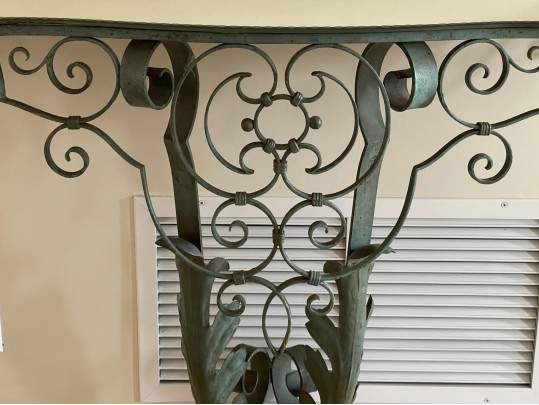 Circa 1920, Parisian Wrought Iron And Mirror Console 