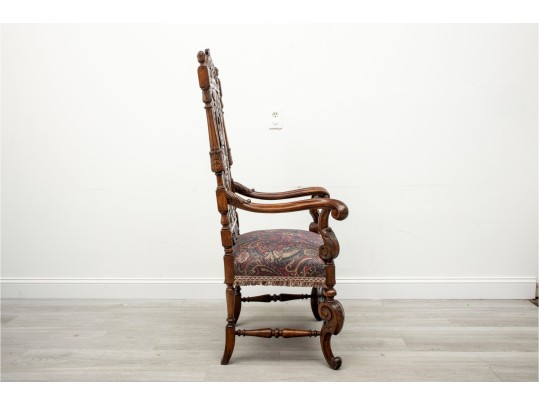 19th Century Belgian Baroque Walnut Armchair