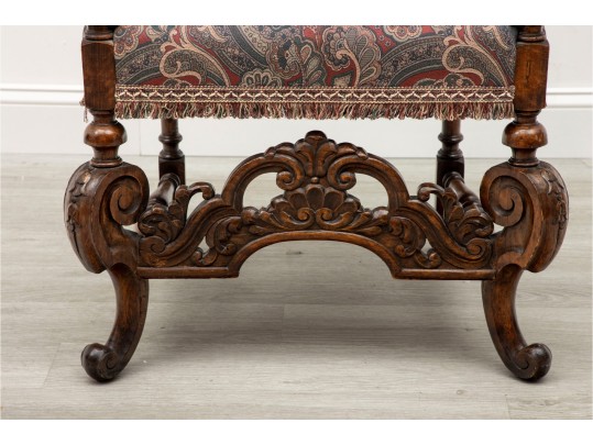 19th Century Belgian Baroque Walnut Armchair