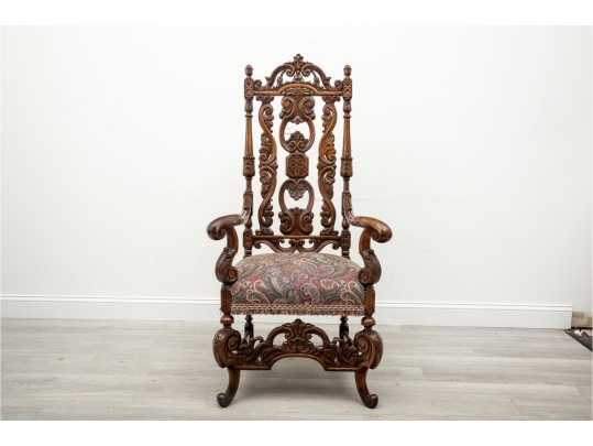 19th Century Belgian Baroque Walnut Armchair