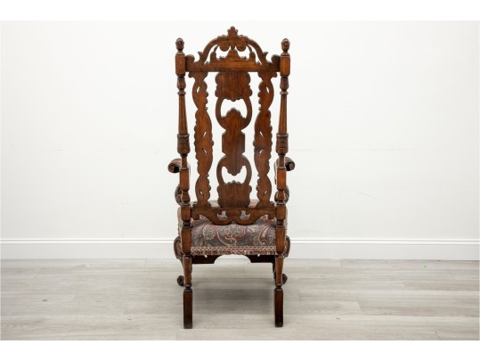 19th Century Belgian Baroque Walnut Armchair