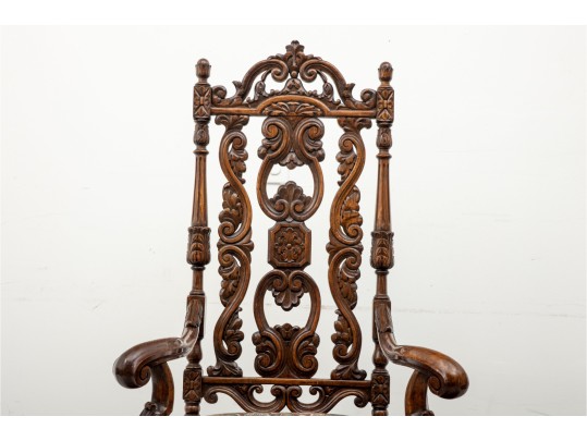 19th Century Belgian Baroque Walnut Armchair