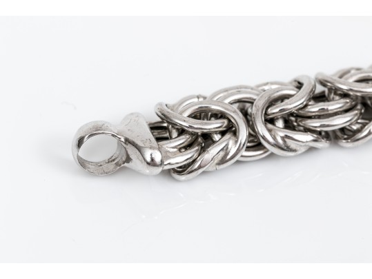 Sterling Silver Handsome Chunky Byzantine Style Bracelet