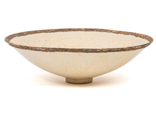 Antique Chinese Ding Ware Glazed Pottery Bowl