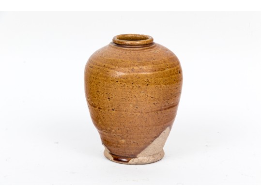 Antique Chinese Straw Glazed Pottery Vase, Tang Dynasty Or Later