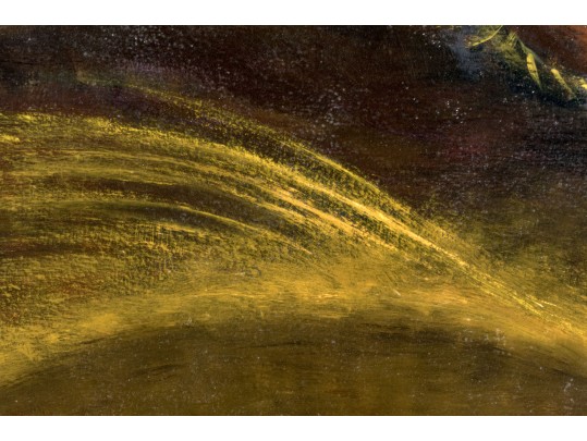 Edward Castiglione (Am., CT, 1948-2010 Modernist Oil On Canvas, Concoidal Abstract