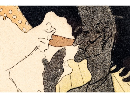 Small Scale Framed Toulouse Lautrec Lithograph Poster, Moulin Rouge Concert Bal, La Goulue