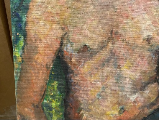 Caroline Newhouse (German/American 1910-2003) Oil On Canvas Of A Bare Chested Male Figure - Unframed