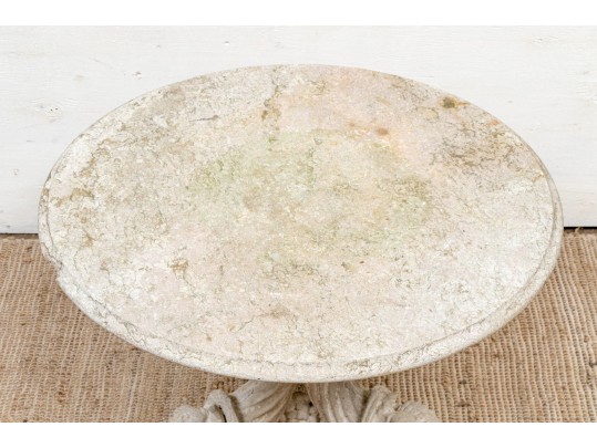 Elegant Vintage Cornucopia Form Cast Concrete Side Table