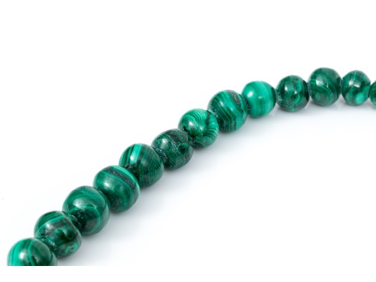 Striking Graduated Green Malachite Bead Necklace