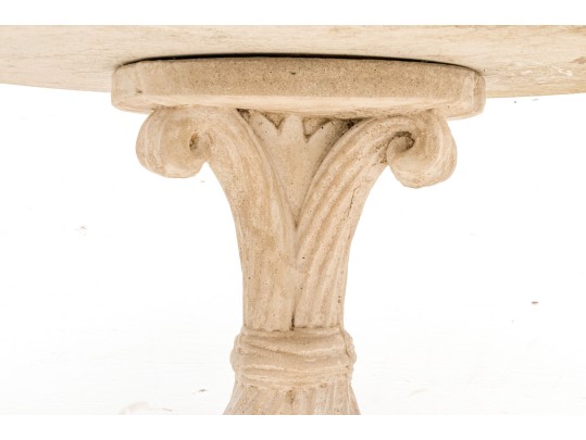 Elegant Vintage Cornucopia Form Cast Concrete Side Table