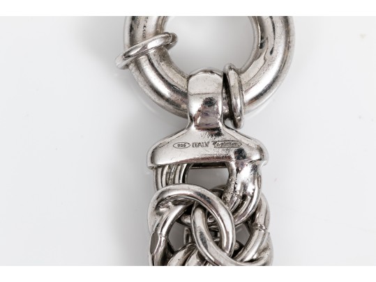 Sterling Silver Handsome Chunky Byzantine Style Bracelet