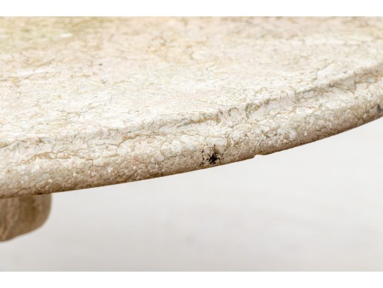 Elegant Vintage Cornucopia Form Cast Concrete Side Table