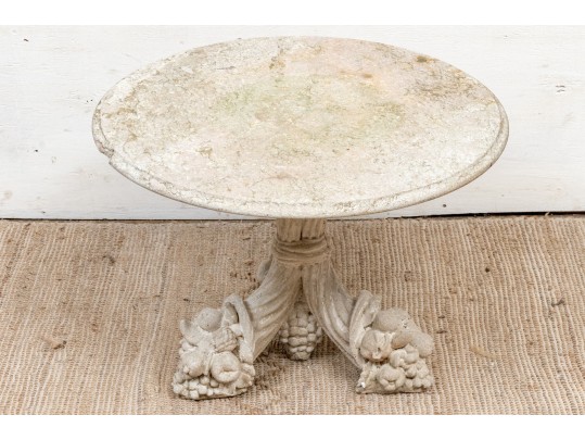 Elegant Vintage Cornucopia Form Cast Concrete Side Table