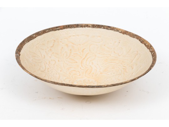 Antique Chinese Ding Ware Glazed Pottery Bowl