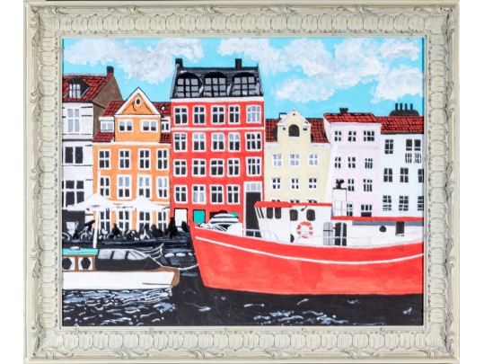 Oil On Canvas, Along The Town Quay