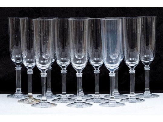 Set Of 12 Tiffany & Co. Vintage Crystal Flutes