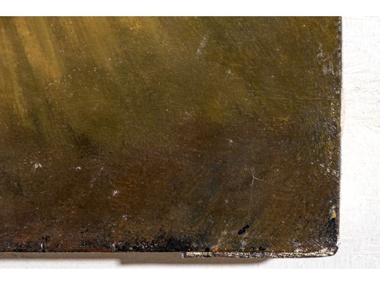 Edward Castiglione (Am., CT, 1948-2010 Modernist Oil On Canvas, Concoidal Abstract