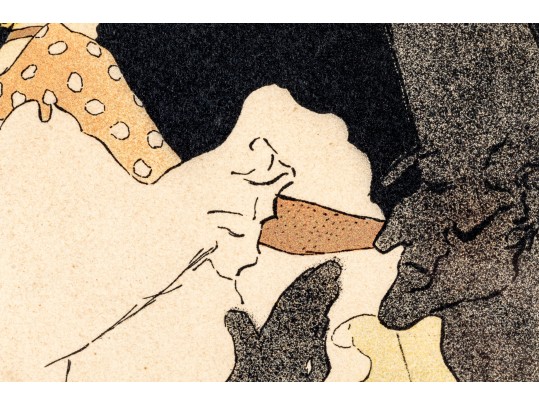 Small Scale Framed Toulouse Lautrec Lithograph Poster, Moulin Rouge Concert Bal, La Goulue