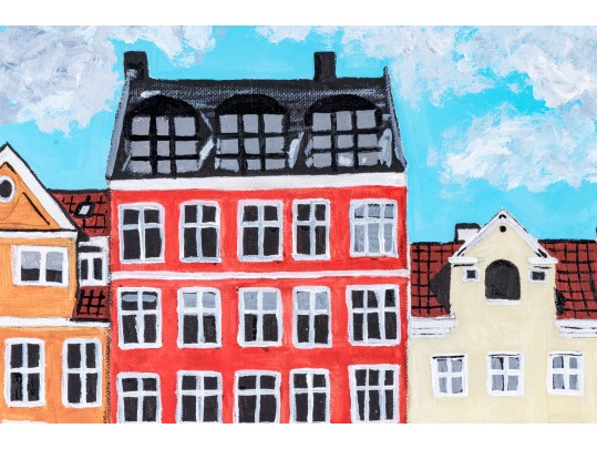 Oil On Canvas, Along The Town Quay