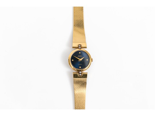 Seiko Lasalle Small Gold Tone Quartz Wristwatch, Blue Dial, Bracelet