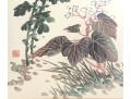 Two Compatible Asian Floral Wood Blocks