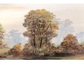 Allen Fontaine (American, 1861-1962) Watercolor, River Landscape At Dawn