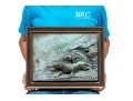 Vintage High Relief Bronze Plaque, Lions In A Landscape