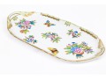 Small Herend Queen Victoria Hand Painted Porcelain Twin Handled Tray  