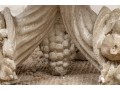 Elegant Vintage Cornucopia Form Cast Concrete Side Table