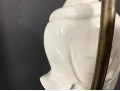 Unusual Vintage Signed Chinese Porcelain Guanyin Blanc De Chine Figure Mounted As A Lamp