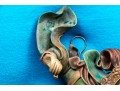 Vintage Chinese Sancai Glazed Figural Pottery Roof Tiles, Ca. 1935