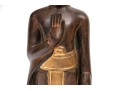 Thai Carved And Paint Finished Wooden Buddha