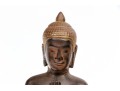 Thai Carved And Paint Finished Wooden Buddha