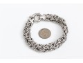 Sterling Silver Handsome Chunky Byzantine Style Bracelet