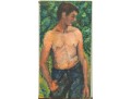 Caroline Newhouse (German/American 1910-2003) Oil On Canvas Of A Bare Chested Male Figure - Unframed