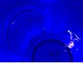 Cobalt Blue Pulled Feather Art Glass Bowl