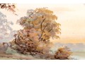 Allen Fontaine (American, 1861-1962) Watercolor, River Landscape At Dawn